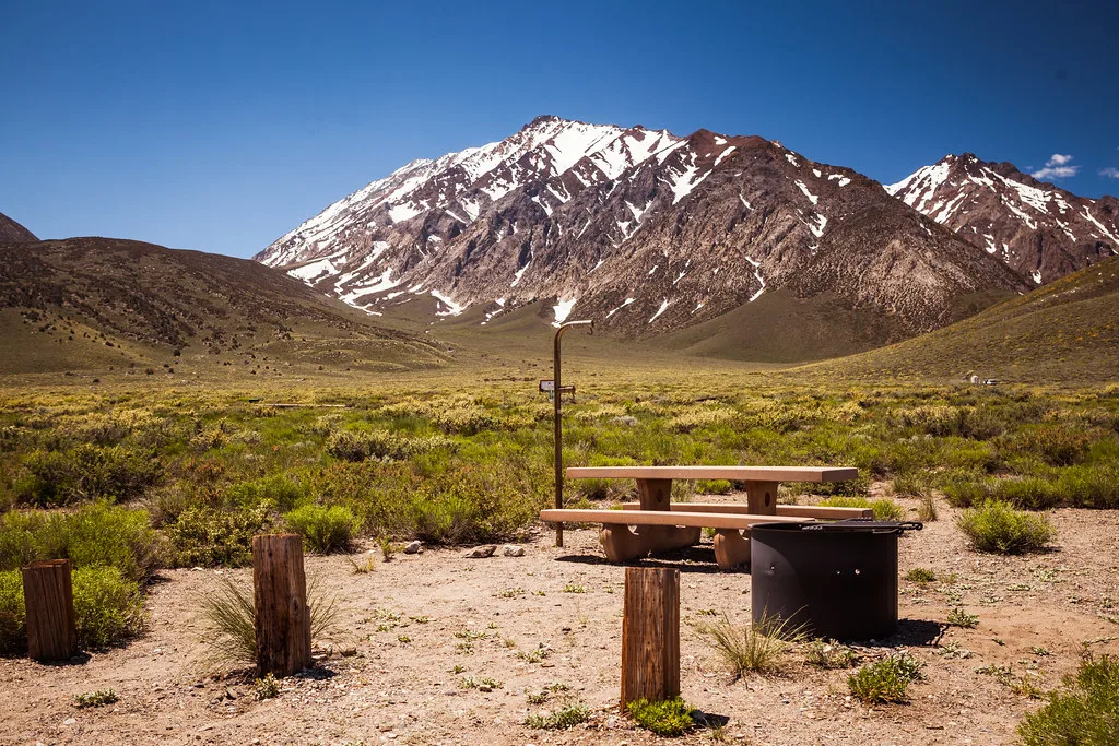 Crowley Lake campground site, Mammoth Lakes