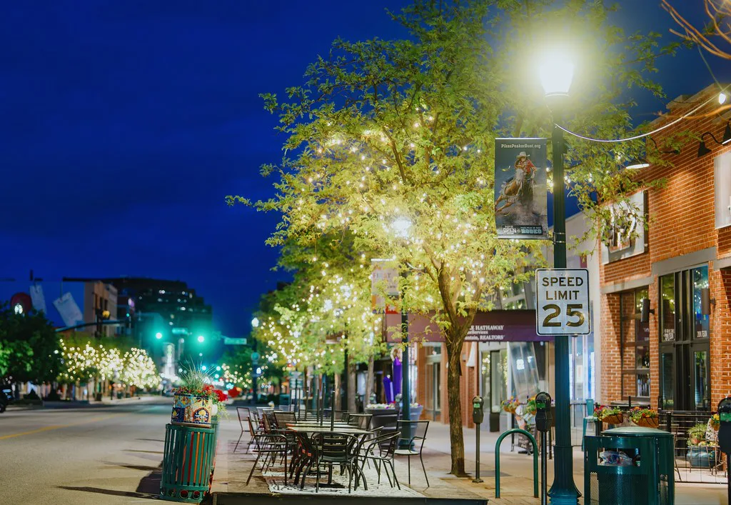 Sidewalk Cafe, Restaurant Outdoor Seating, Downtown Colorado Springs