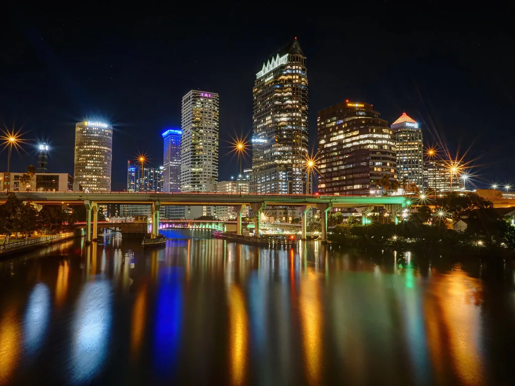 Night Skyline Tampa from the Platt Street Bridge