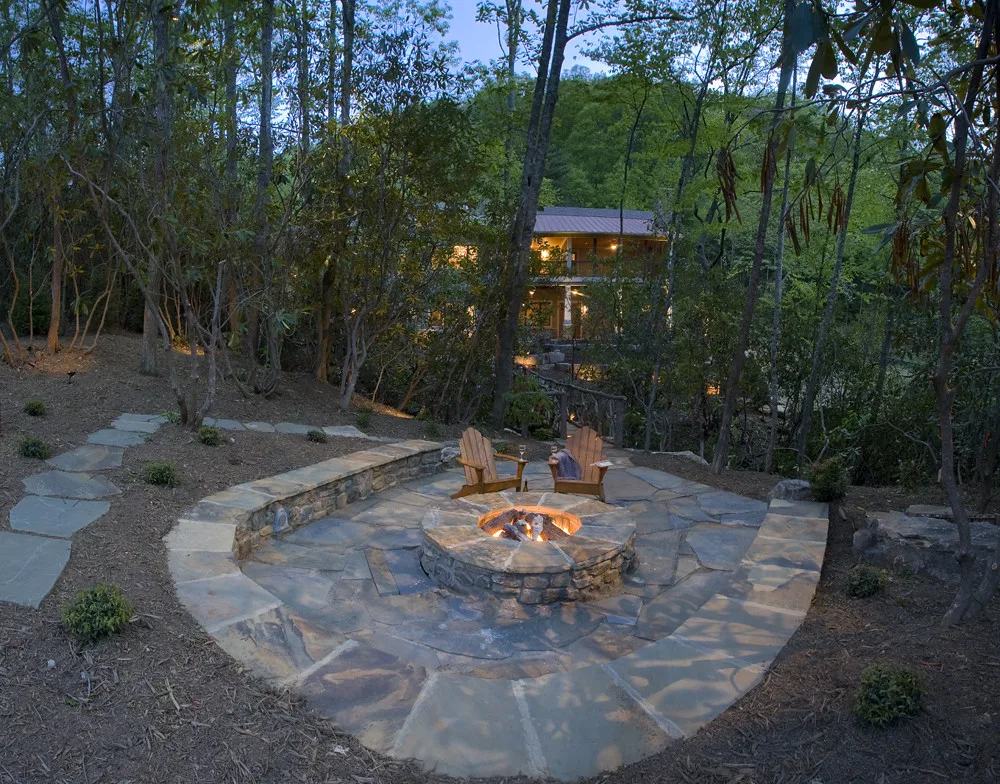 stone-firepit-patio, Asheville