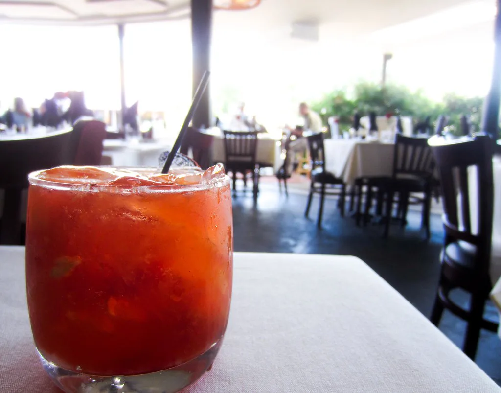 An Old Fashioned on the patio at Varanese, Louisville