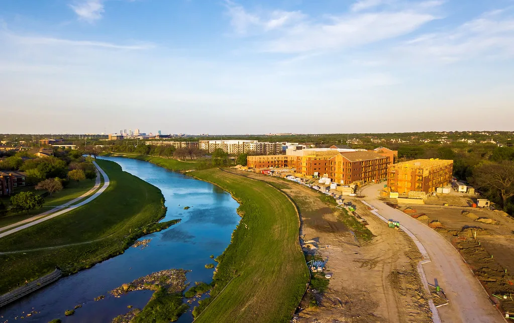 Construction by Trinity River (Clear Fork) near Fort Worth
